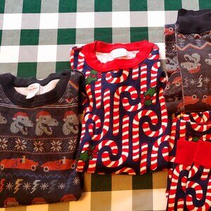 2 sets christmas hanna andersson long john pjs 140 sz 10